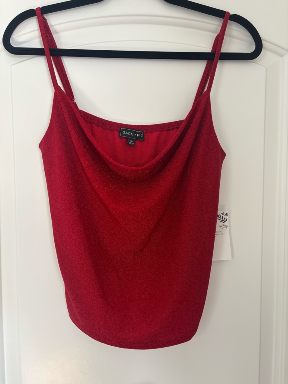 NWT Sage + Fig BUNDLE! Set of 3 Glitter Cowl-Neck Camisole Tops Red/Gold/Silver - Picture 11 of 15